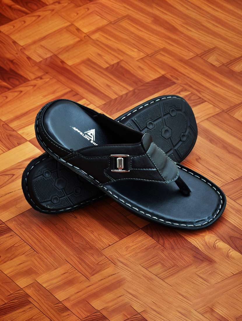 black synthetic slip on flip flop - 19848798 - Zoom Image - 0