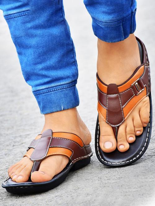 brown synthetic slip on flip flop - 19848800 -  Standard Image - 0