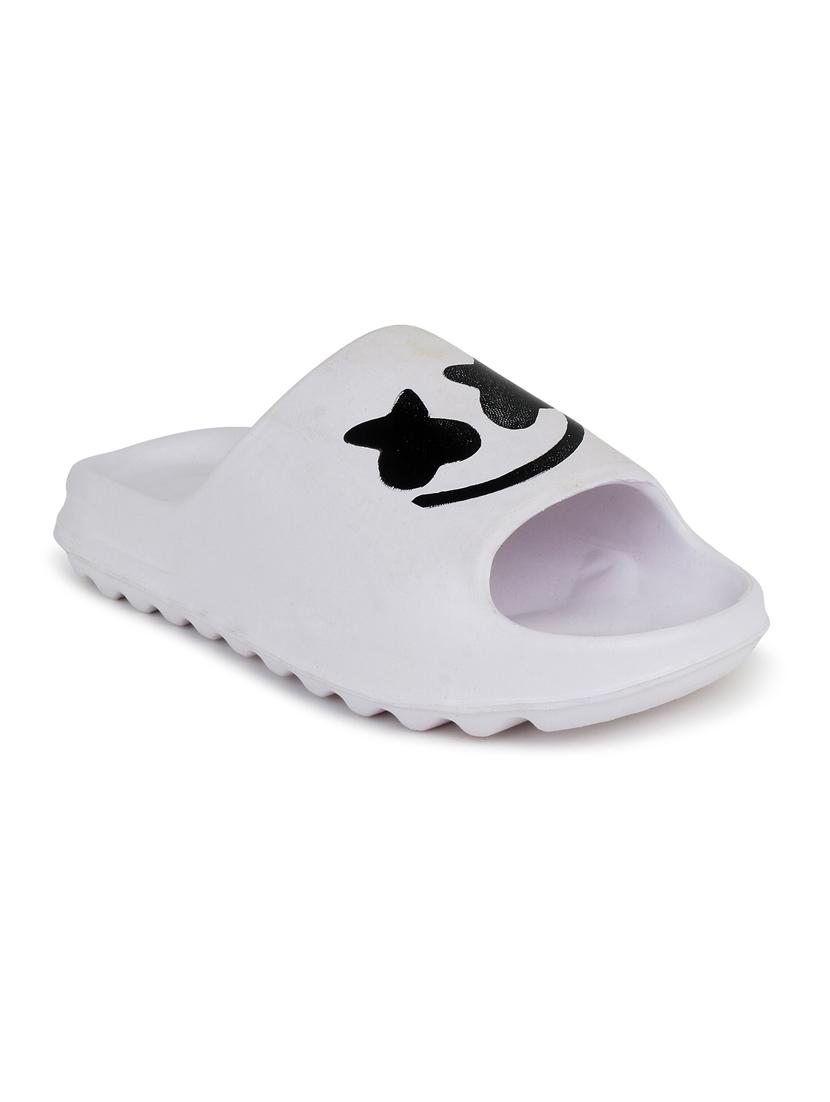 white rubber slip on flip flops - 19849360 - Standard Image - 2