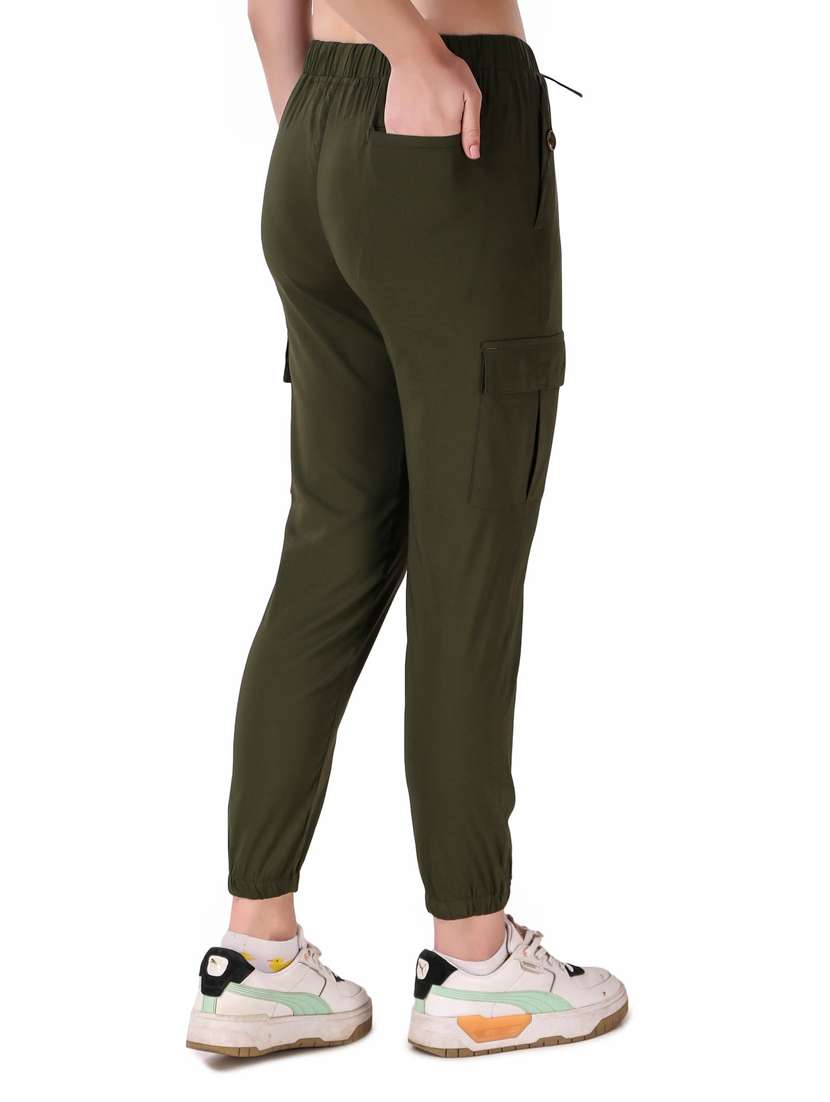 green solid joggers - 19850158 -  Standard Image - 2