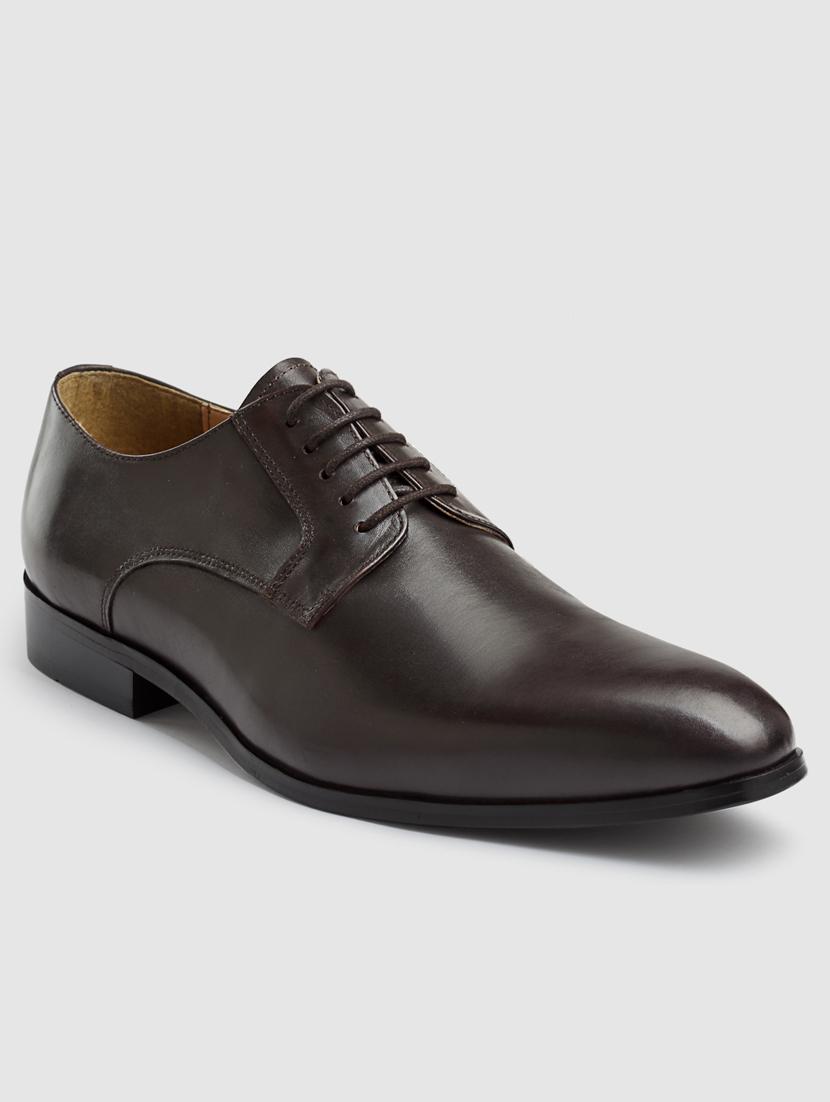brown leather laceup derbies - 19850165 - Zoom Image - 0
