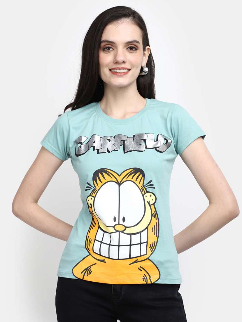 women's front print round neck t-shirt