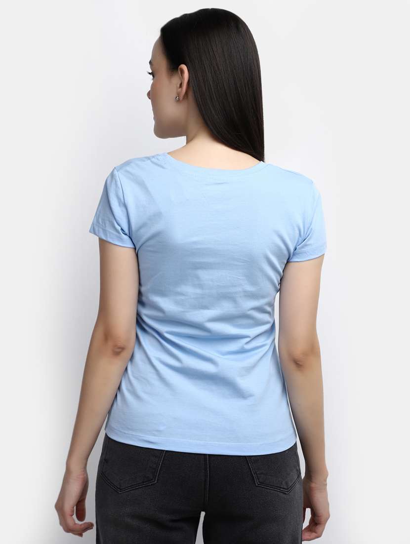 women's front print round neck t-shirt - 19850330 -  Standard Image - 2