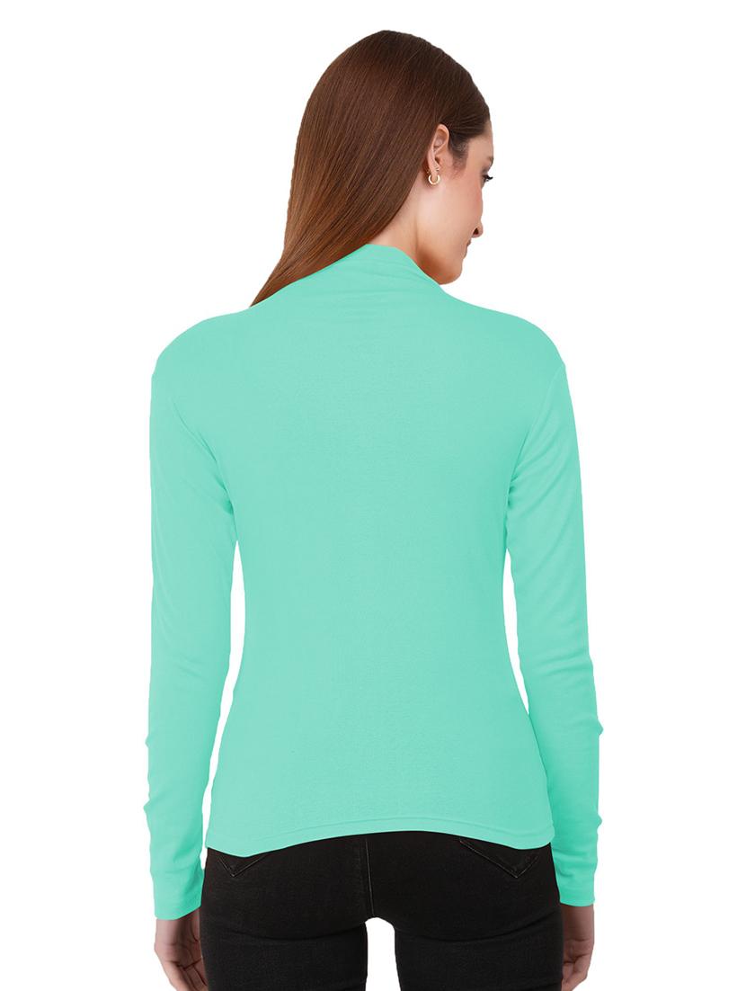 women's straight high neck top - 19851230 - Standard Image - 2