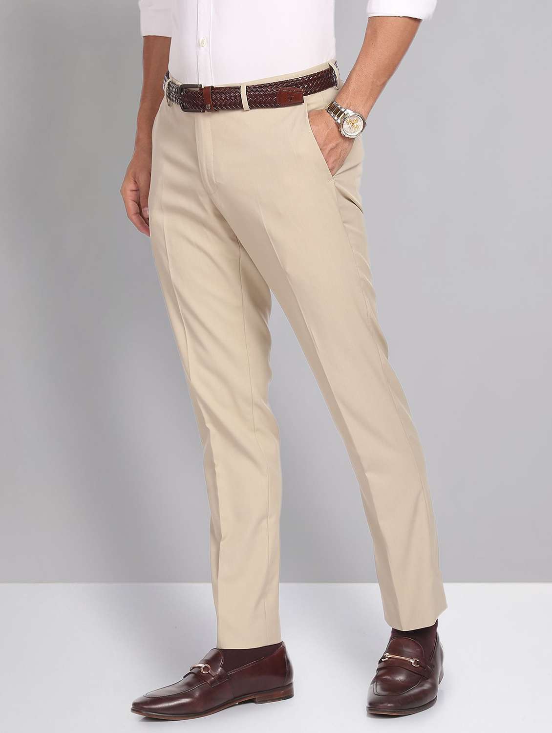 mid rise solid formal trouser - 19853767 - Standard Image - 2