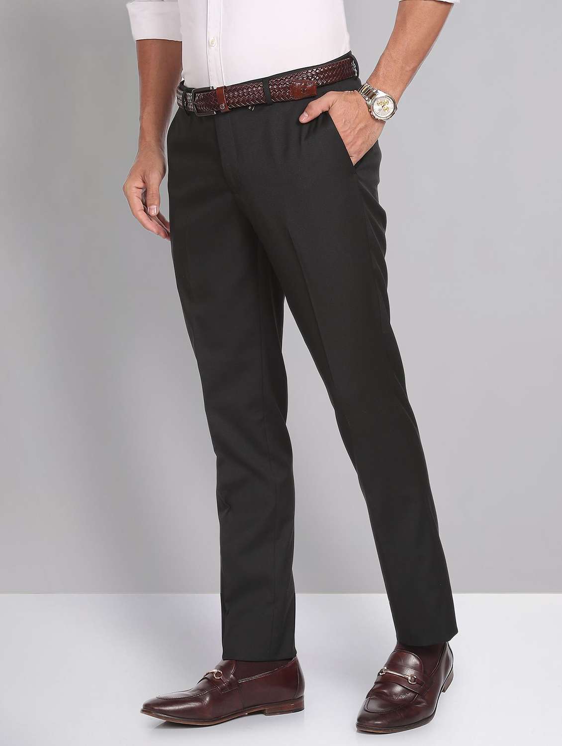 mid rise solid formal trouser - 19853771 - Standard Image - 2