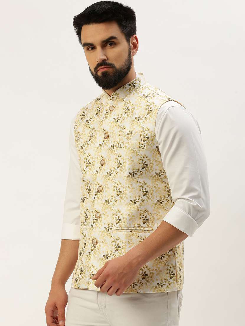 white cotton nehru jacket - 19855897 -  Standard Image - 2