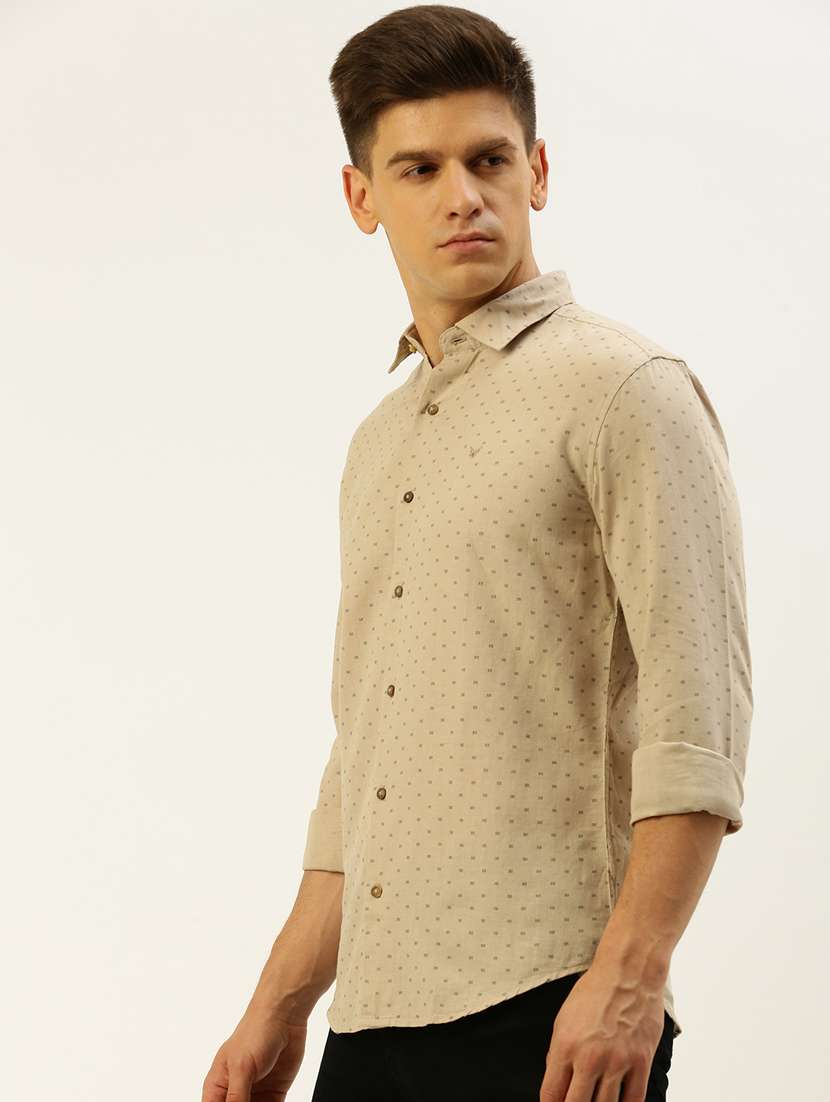 mens micro print casual shirt - 19855968 -  Standard Image - 2