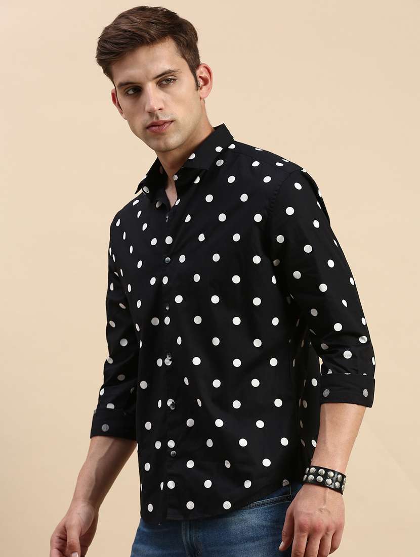 mens polka dots casual shirt - 19855971 - Standard Image - 2