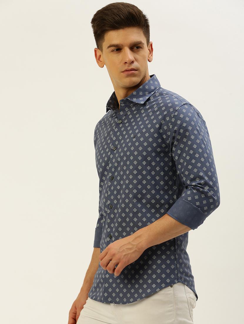 mens geometric casual shirt - 19856009 - Standard Image - 2