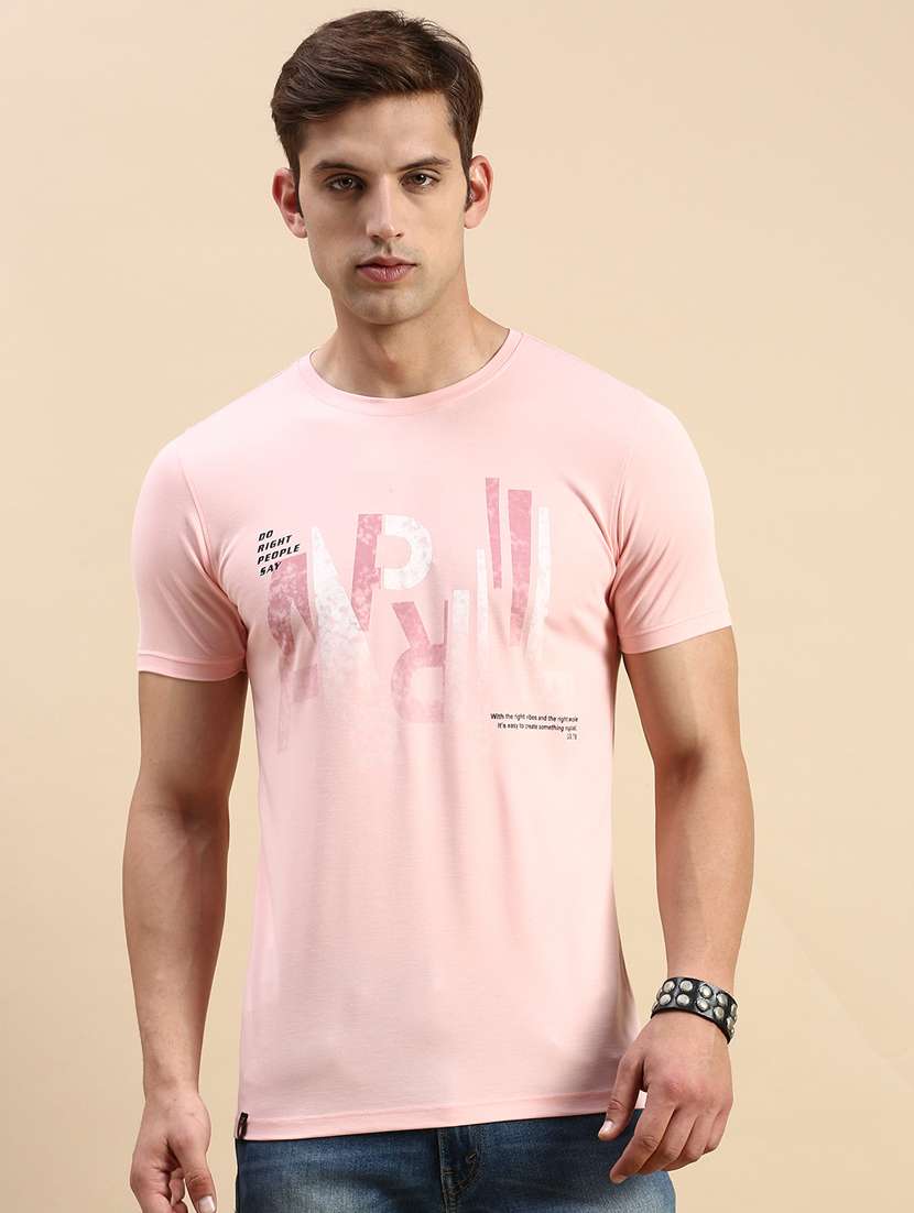 round neck printed cotton t-shirt