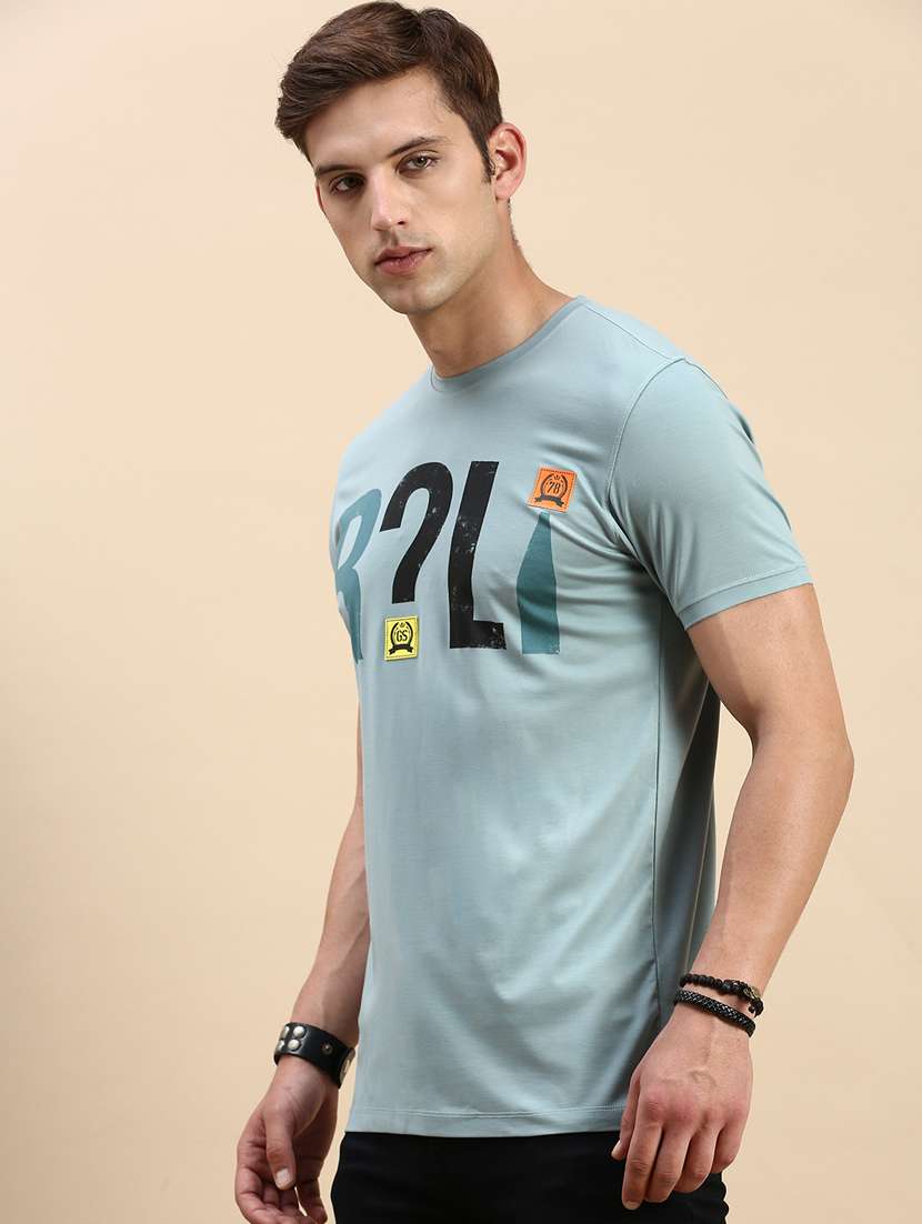 men round neck front print t-shirt - 19856101 -  Standard Image - 2