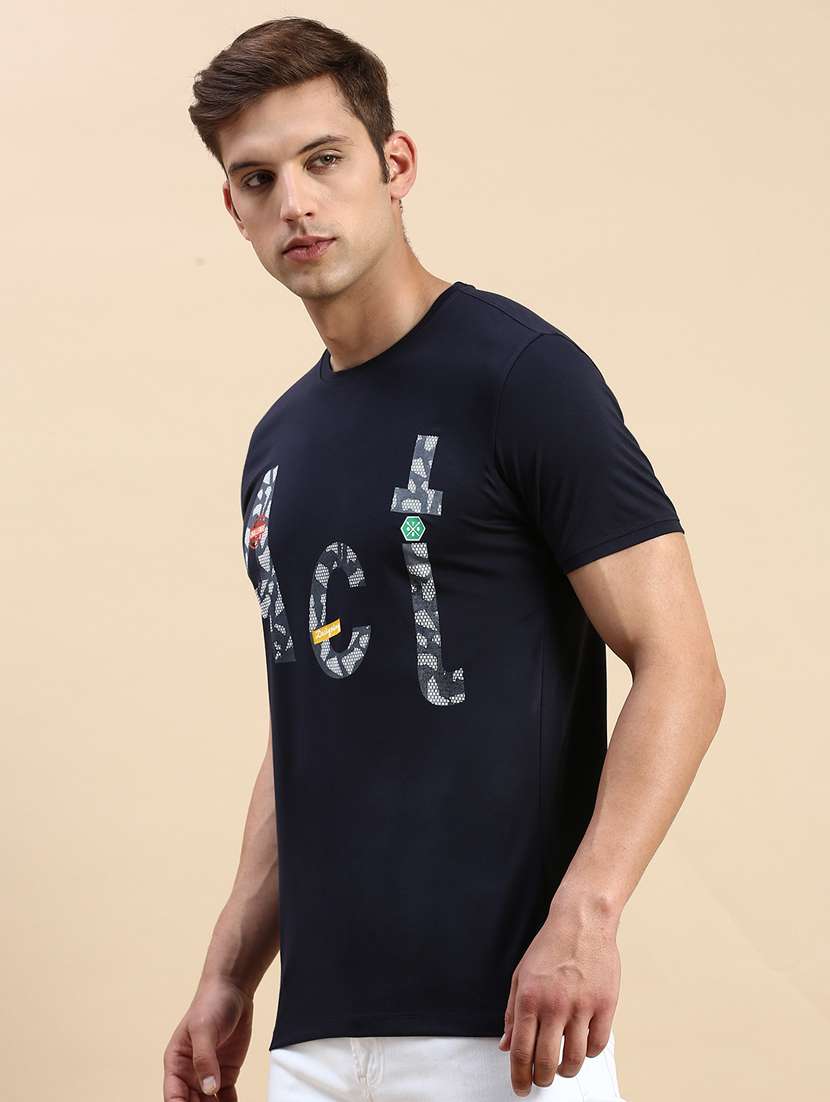 round neck printed cotton t-shirt - 19856126 - Standard Image - 2
