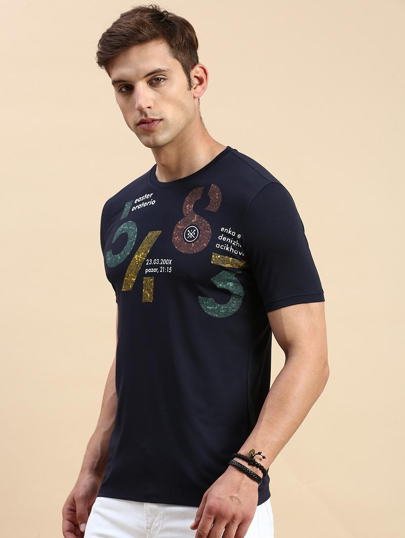 round neck printed cotton t-shirt - 19856138 - Standard Image - 2