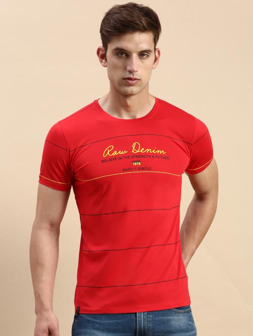 round neck printed cotton t-shirt - 19856143 - Standard Image - 0