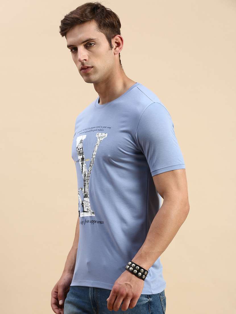 round neck printed cotton t-shirt - 19856145 -  Standard Image - 2