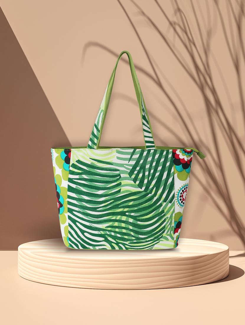 green structured tote handbag - 19856174 -  Zoom Image - 0