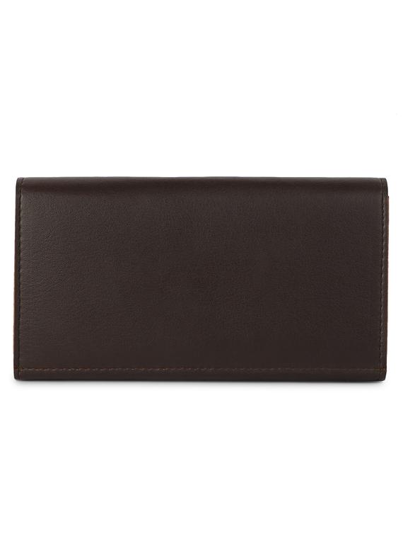 brown leatherette (pu) envelope clutch - 19856306 -  Zoom Image - 0