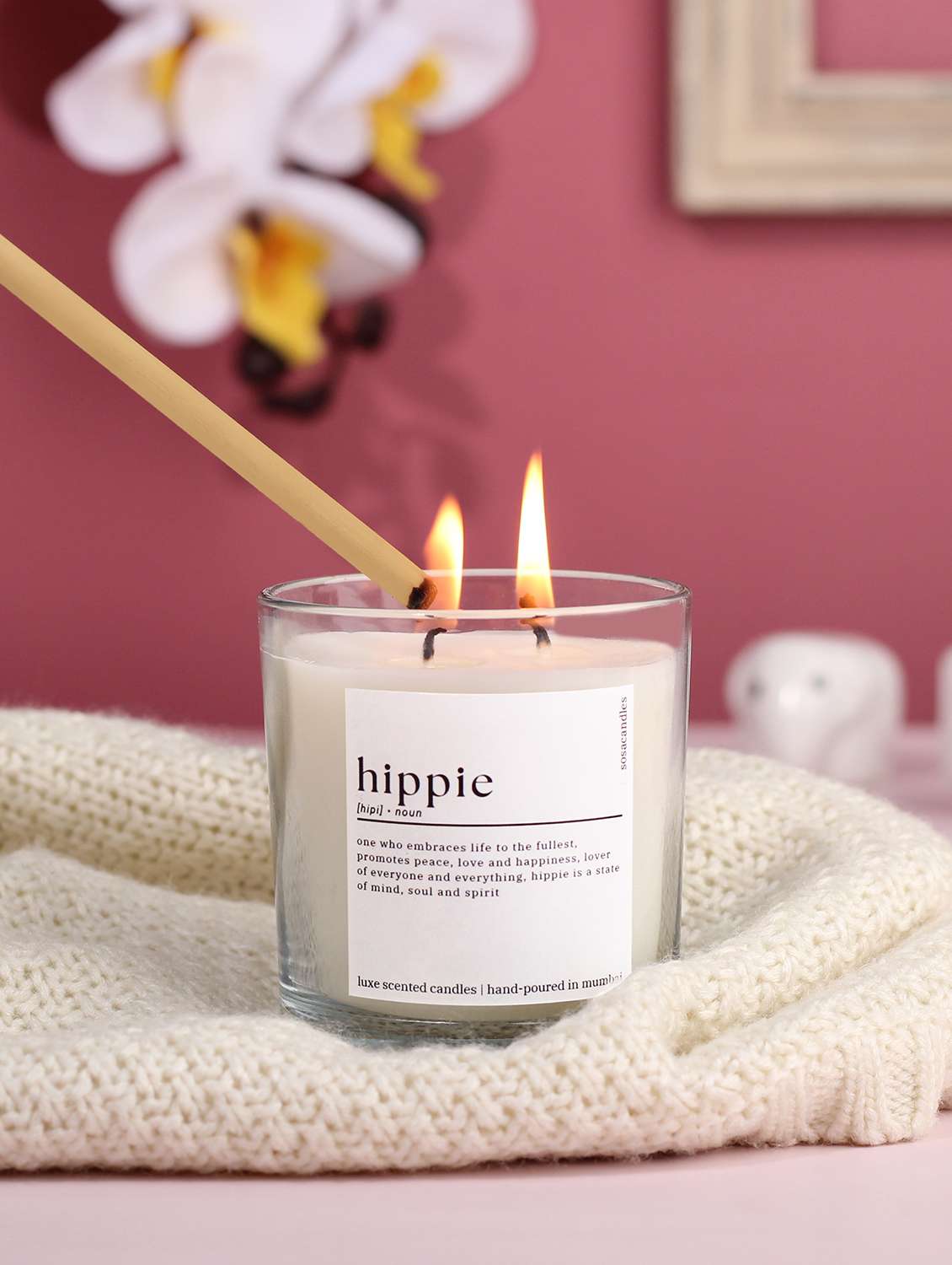 hippie highly scented candles gift set | hippie accessories