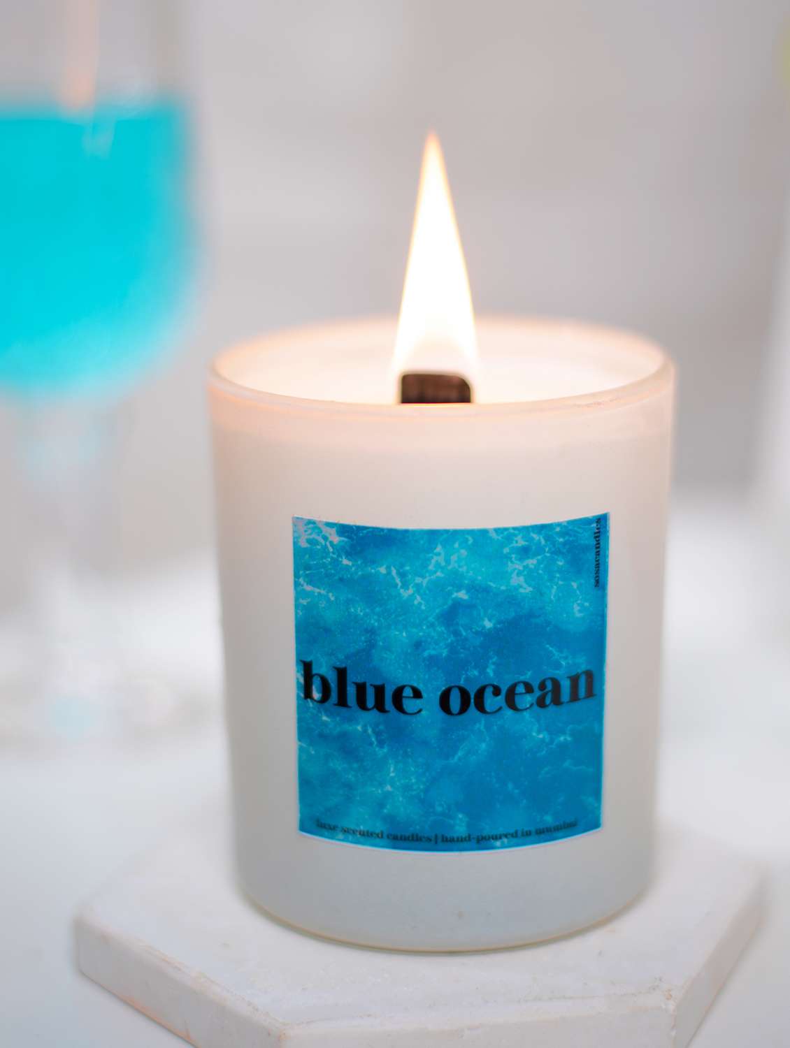 blue ocean scented candles gift set for boyfriend, girlfriend, husband, wife