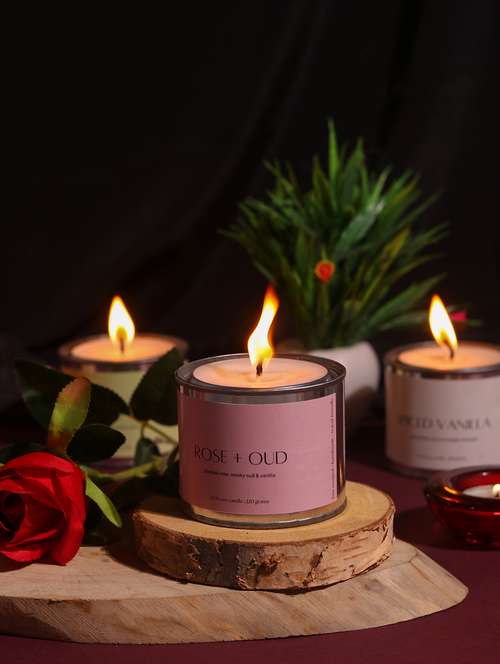 rose and oud scented candles gift set for home decor, decoration, bedroom - 19856646 - Standard Image - 0