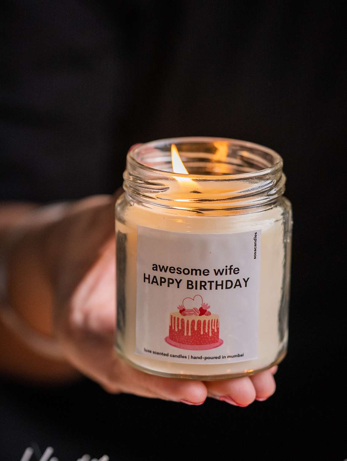 awesome wife happy birthday scented candle gift set