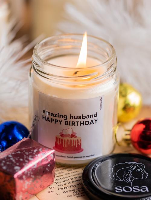 amazin husband happy birthday scented candle gift set - 19856674 - Standard Image - 0