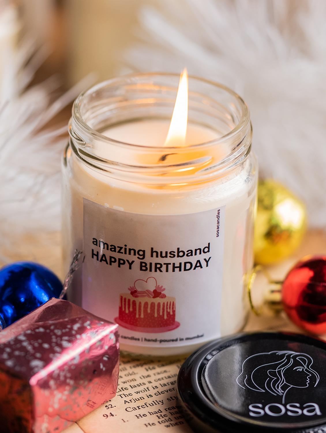amazin husband happy birthday scented candle gift set - 19856674 - Zoom Image - 0