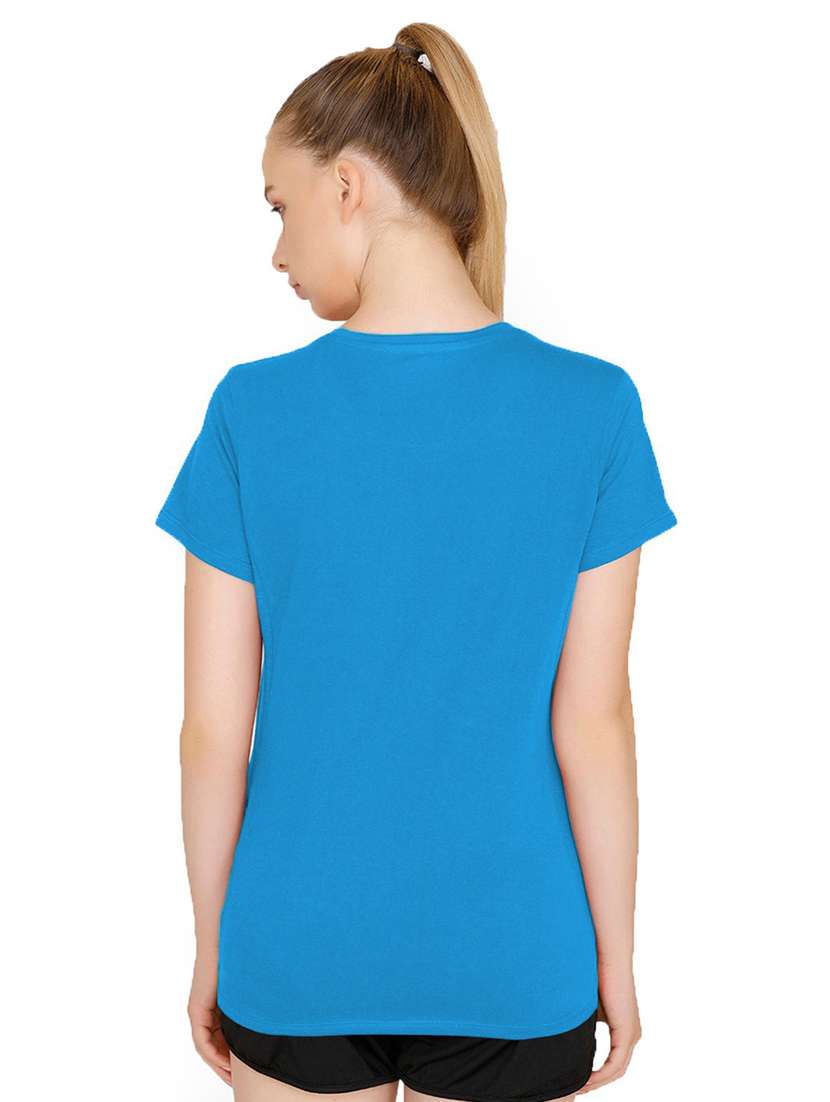 women's plain round neck t-shirt - 19859295 - Standard Image - 2