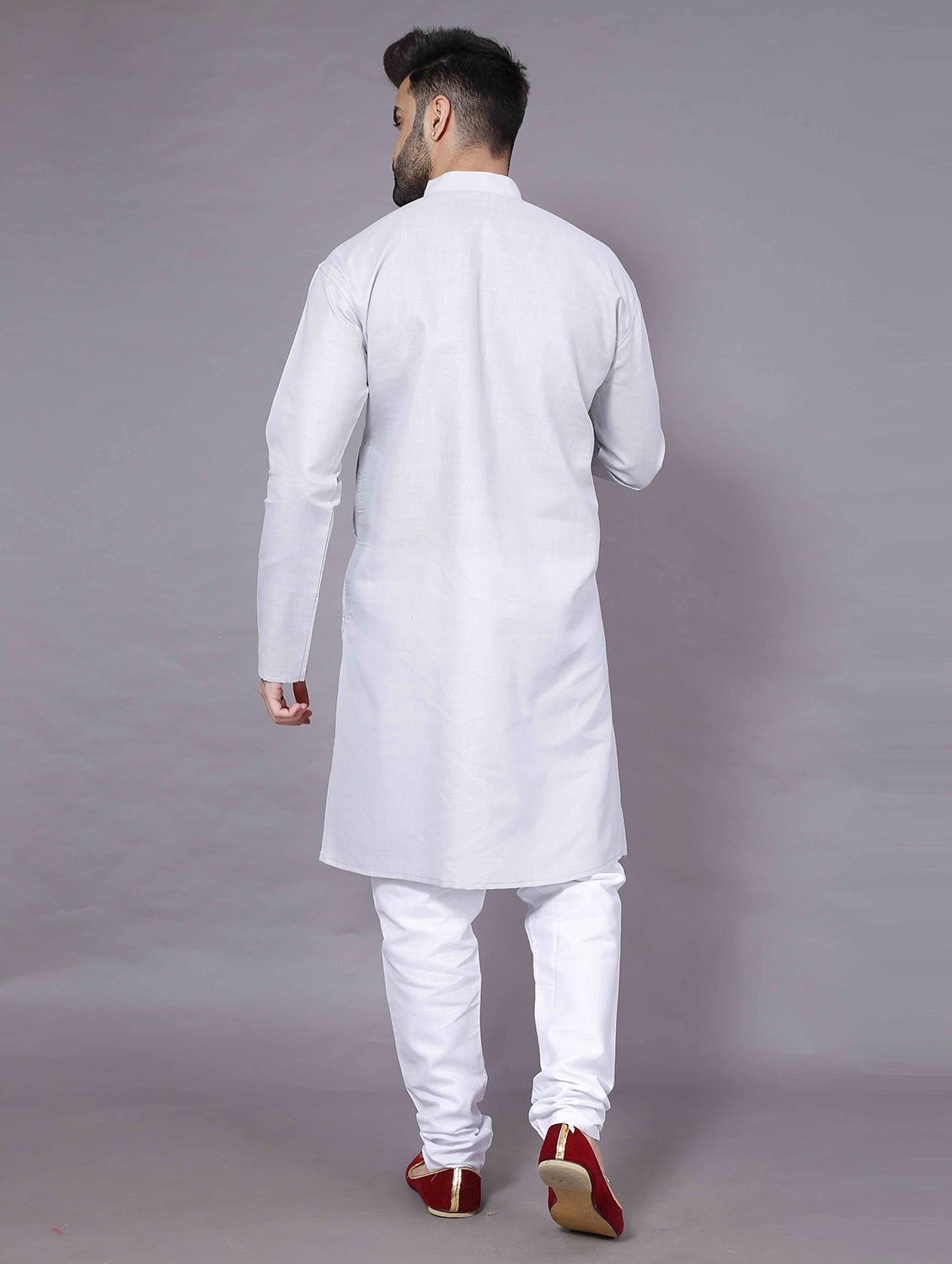 men solid cotton kurta pyjama set - 19859977 - Standard Image - 2