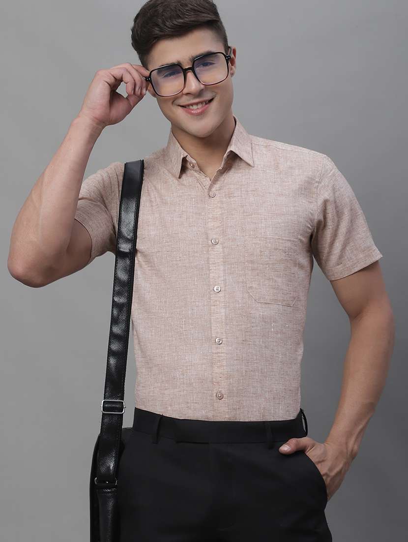 mens self design formal shirt