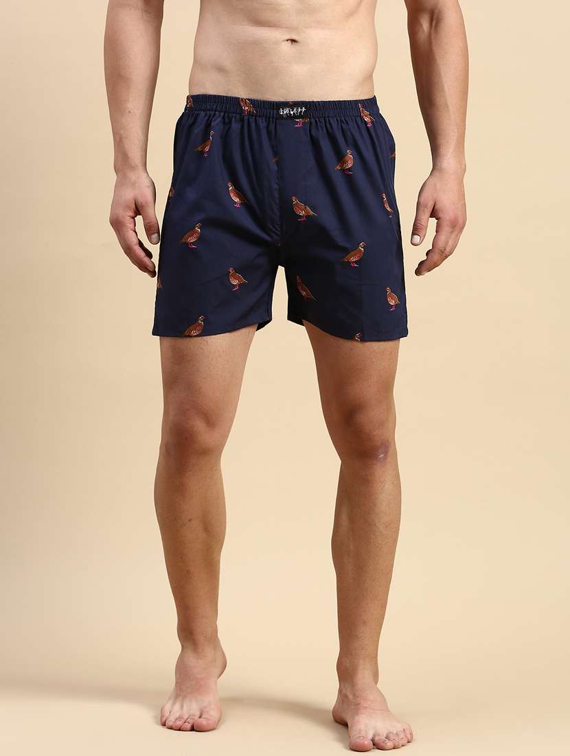 men's birds print cotton boxers