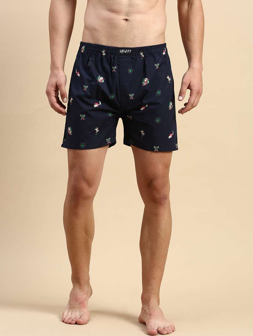 men's santa claus cotton boxers