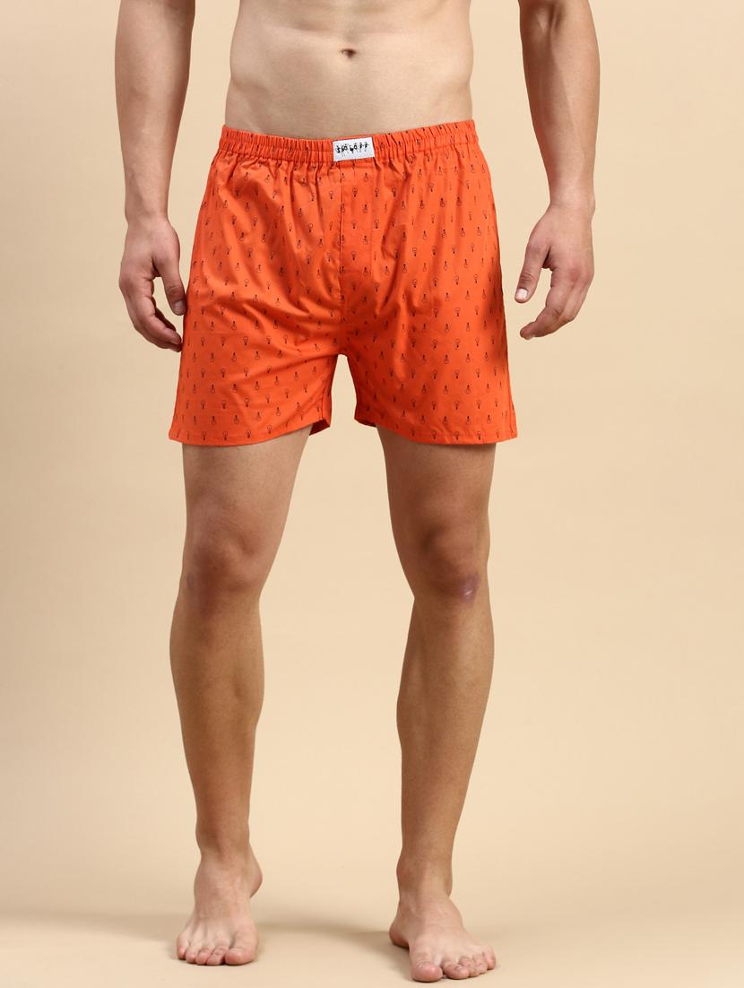 men's bulb printed cotton boxers