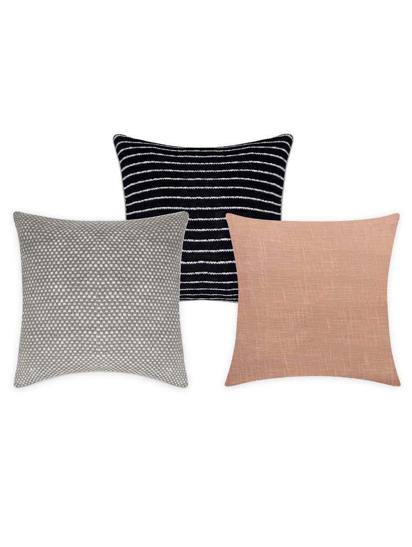 multi designs and colors cotton cushion covers pack of 3