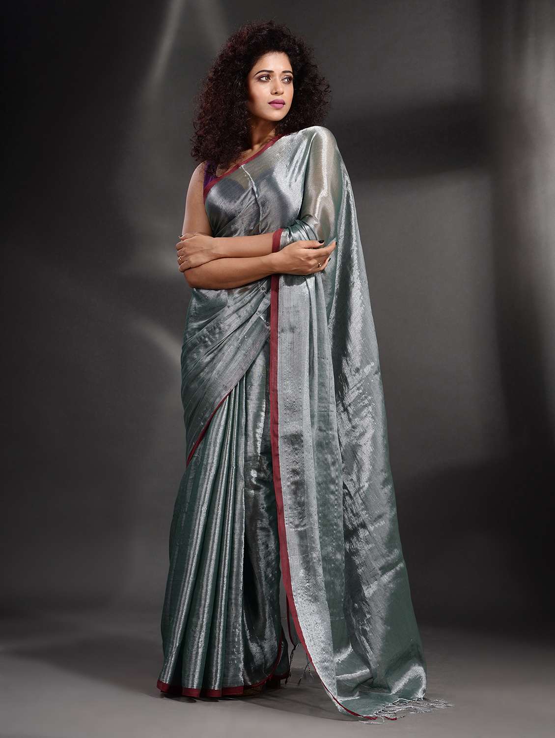 solid plain saree with blouse