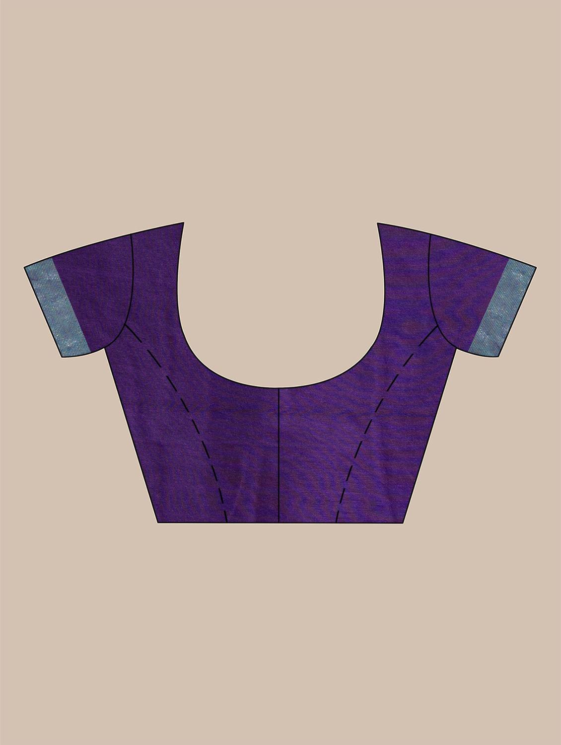 blue self design woven saree with blouse - 19866350 - Standard Image - 2