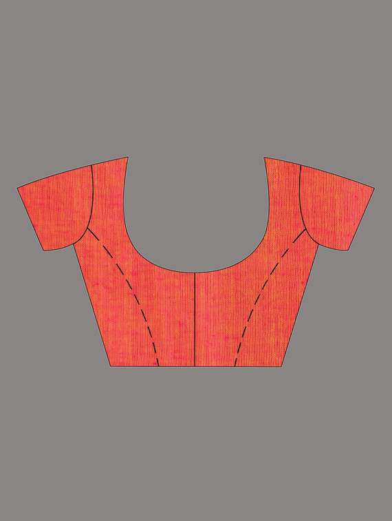 women's solid orange colored saree with blouse - 19866381 - Standard Image - 2