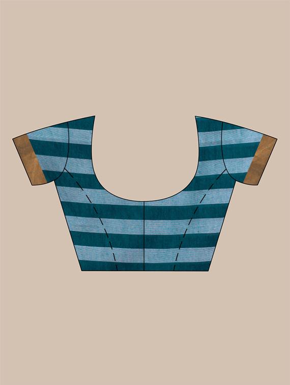 stripes woven saree with blouse - 19866418 - Standard Image - 2