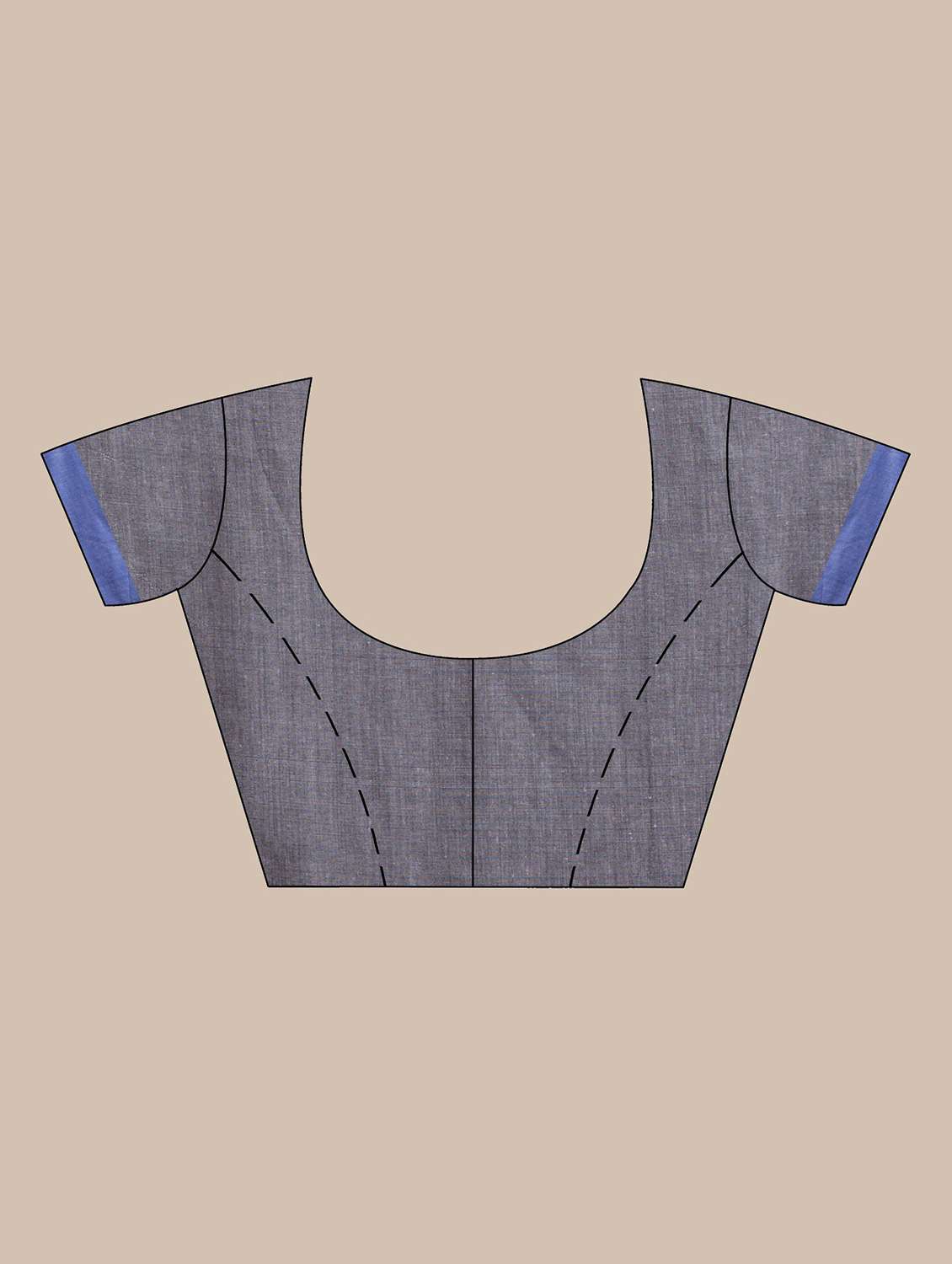 women's bordered grey colored saree with blouse - 19866464 - Standard Image - 2