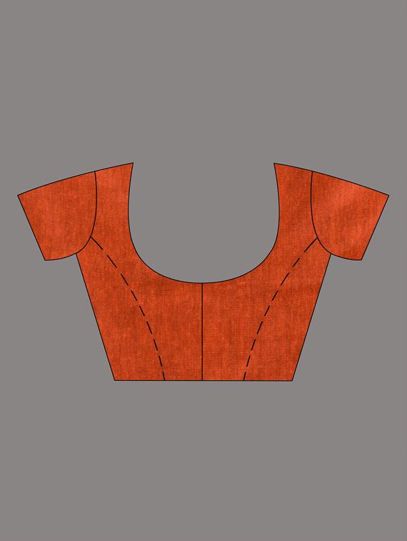 women's solid orange colored saree with blouse - 19866494 - Standard Image - 2
