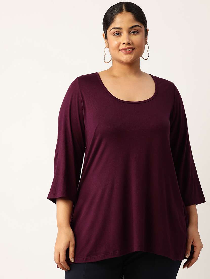 women's straight round neck top