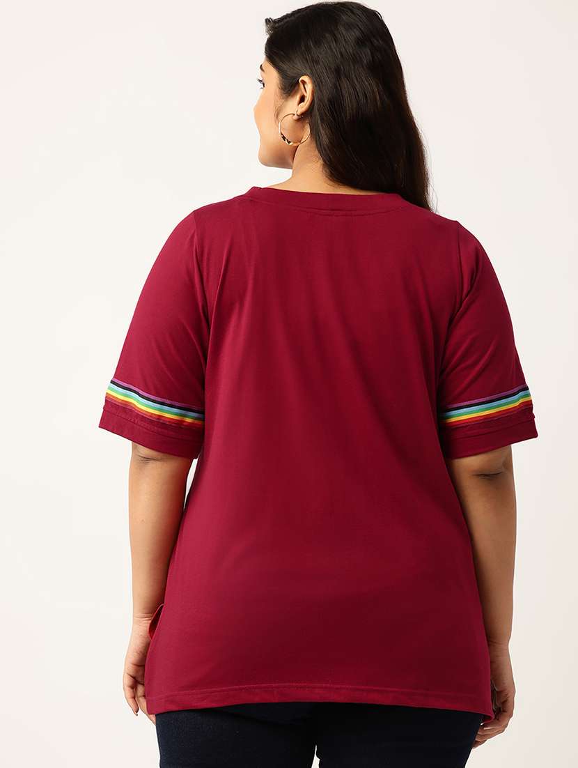 women's striped round neck t-shirt - 19866779 - Standard Image - 2