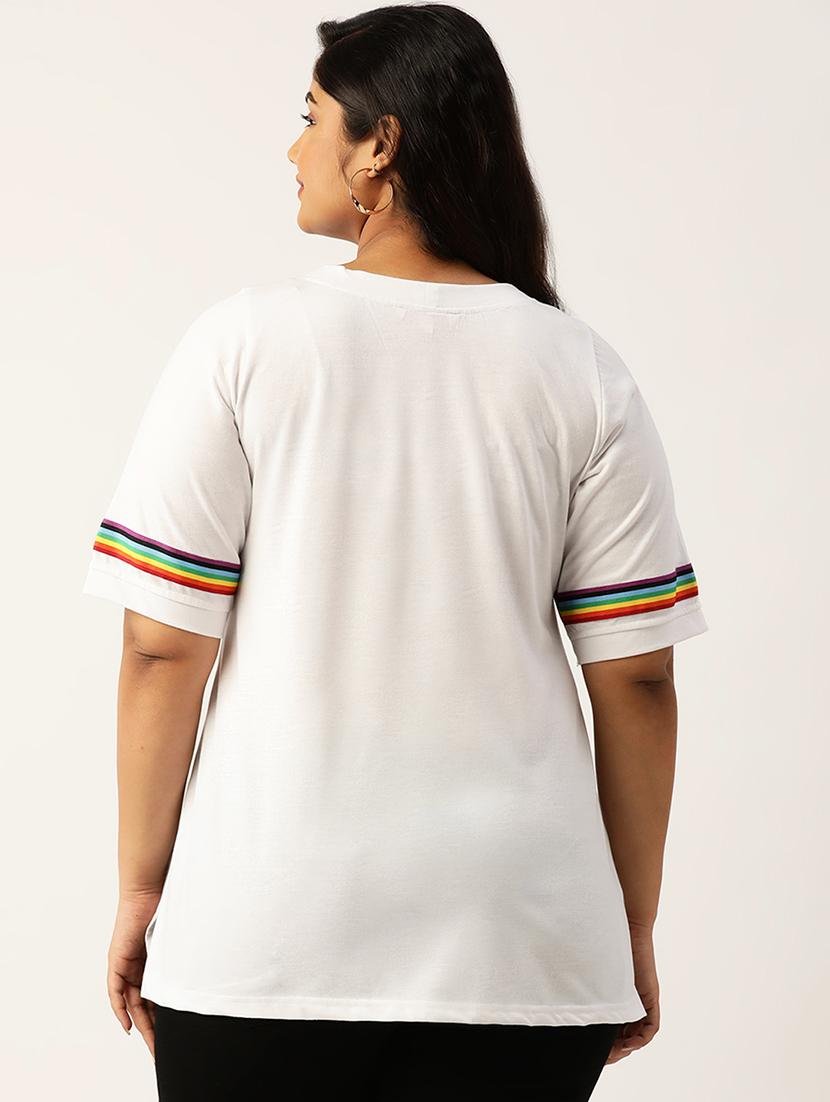 women's striped round neck t-shirt - 19866782 - Standard Image - 2