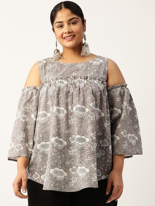 women's straight round neck top - 19866823 - Standard Image - 0