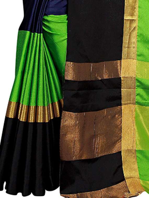 women's color block multi colored saree with blouse - 19866866 - Standard Image - 2