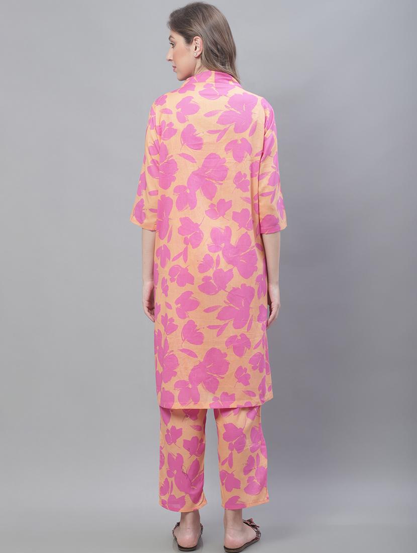 v-neck printed nightwear pyjama set - 19867440 - Standard Image - 2