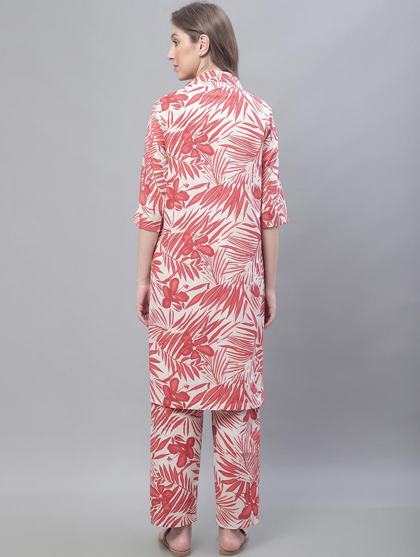 v-neck printed nightwear pyjama set - 19867443 - Standard Image - 2