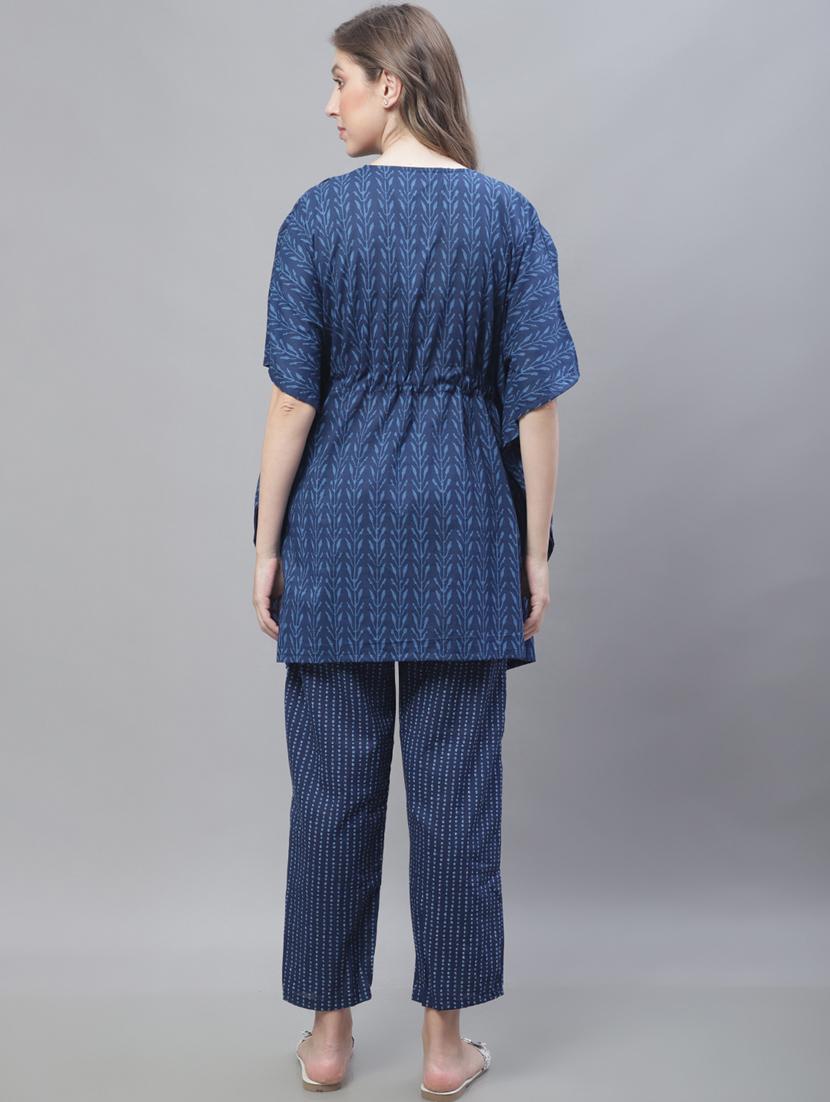 v-neck printed nightwear pyjama set - 19867458 - Standard Image - 2