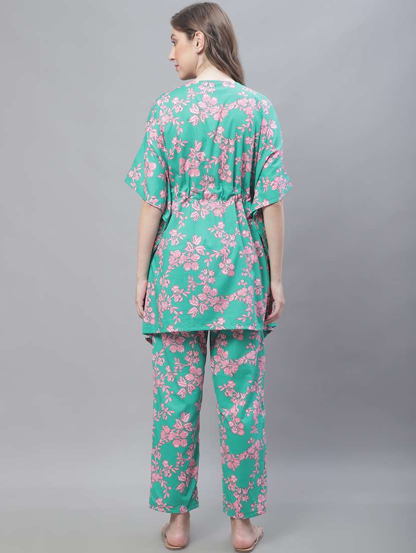 v-neck printed nightwear pyjama set  - 19867459 -  Standard Image - 2